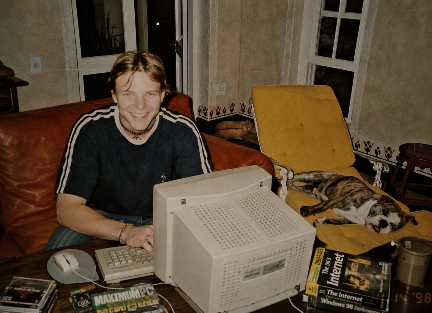 Zander van Niekerk in the family pool house, 1998